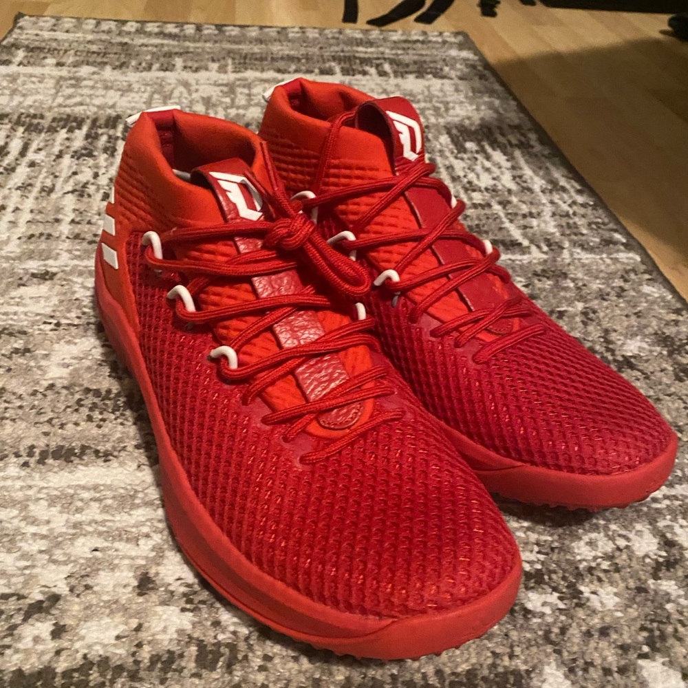 Red Damian Lillard Basketball Shoes, size 12